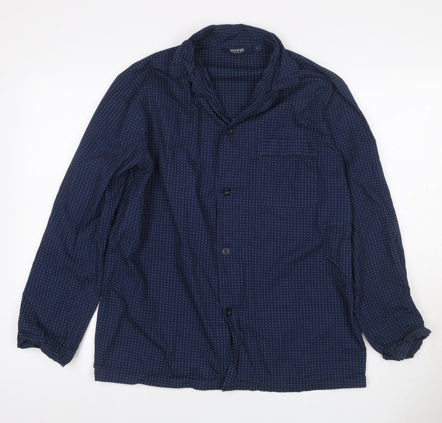 Maine New England Men's Blue S Geometric Long Sleeve Button-Up Shirt