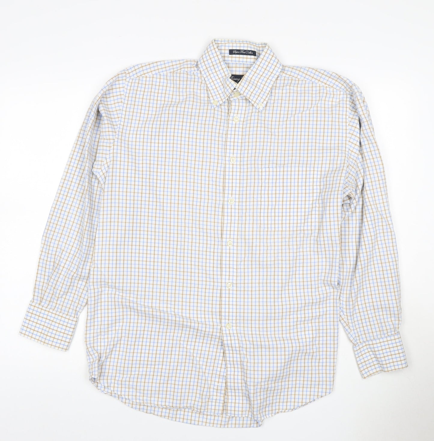 Racing Green Men's Multicoloured Check Cotton Button-Down Shirt M