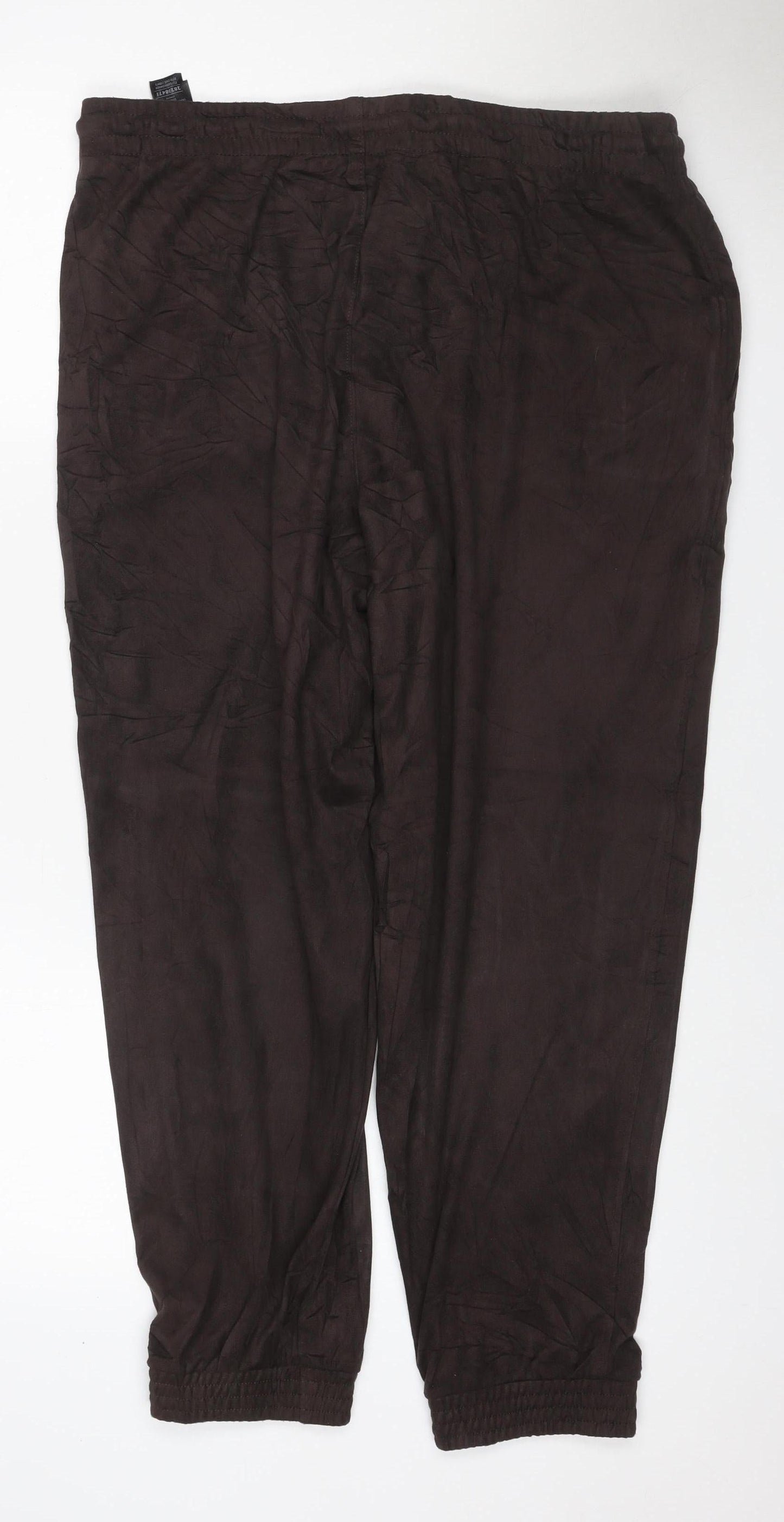 Marks and Spencer Women Brown Size 16 Short Stretch Jogger Trousers