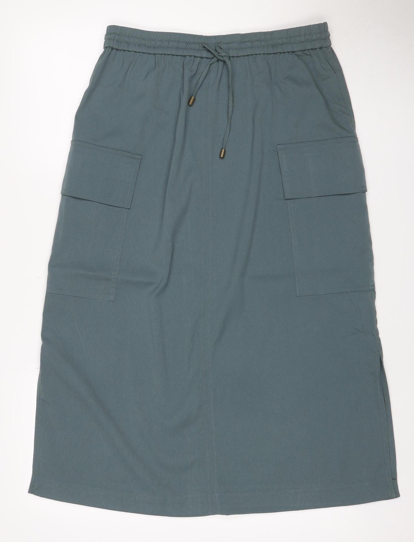 Marks and Spencer Women Green UK 14 Cargo Long Drawstring Skirt