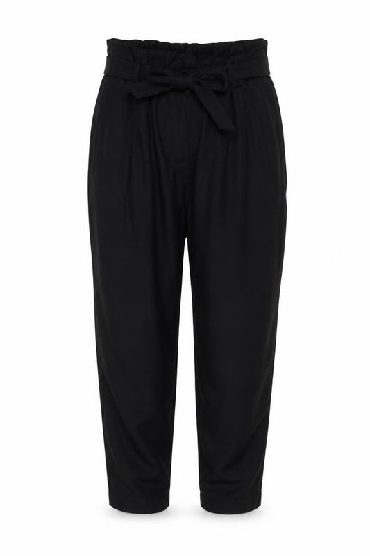 M&S Women’s Black Size 14 Short Lyocell Drawstring Trousers