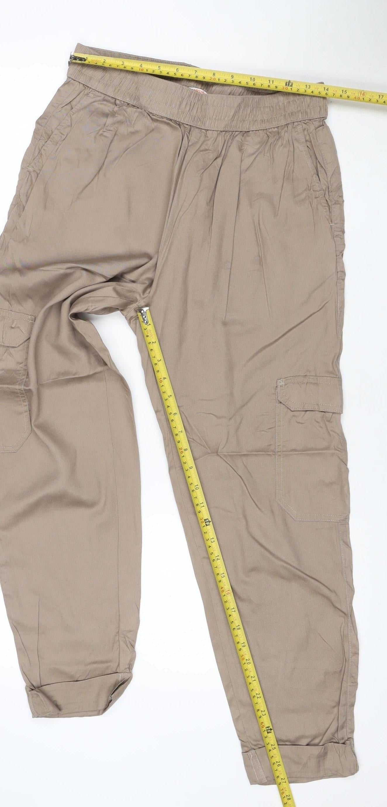 John Lewis Anyday Women Beige UK 12 Lyocell Cargo Jogger Trousers