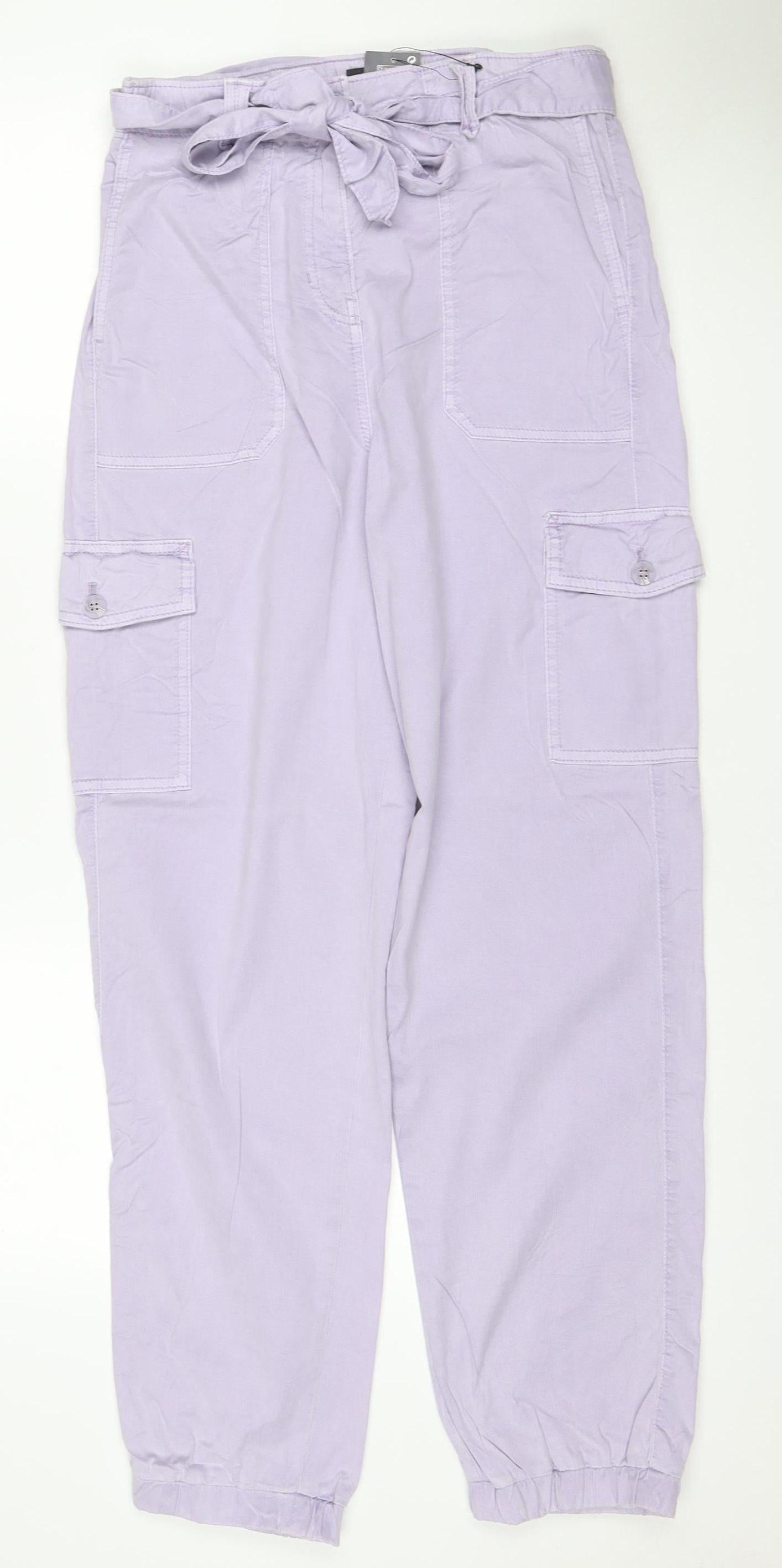 M&S Collection Women’s Lilac Purple Size 10 Lightweight Cargo Trousers