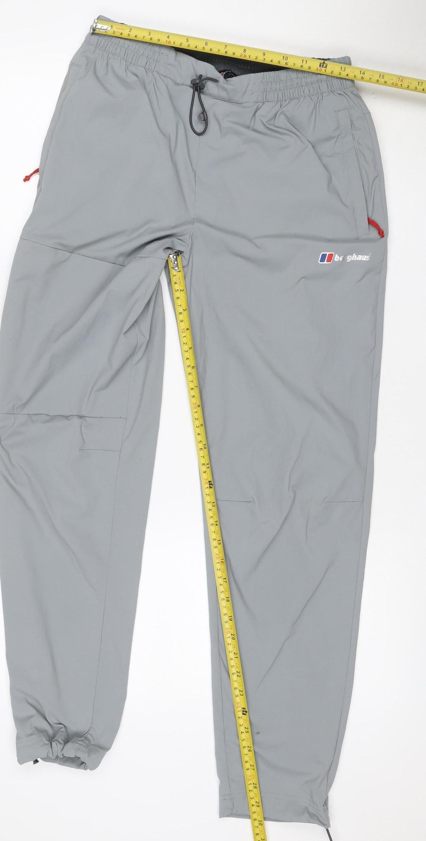 Berghaus Men’s Grey L Outdoor Trousers Elastic Waist Zip Pockets