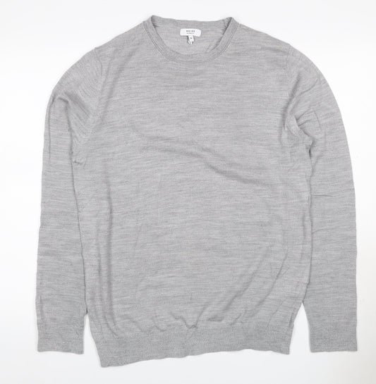 Reiss Men’s Grey Wool Crew Neck Knit Pullover Jumper Size M