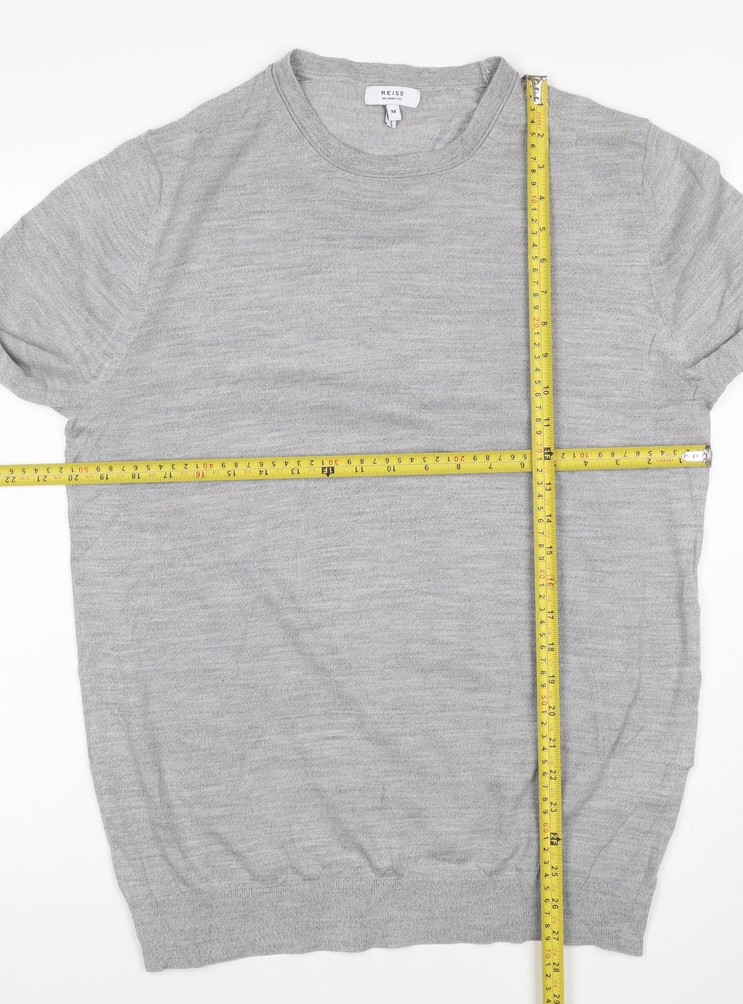 Reiss Men’s Grey Wool Crew Neck Knit Pullover Jumper Size M