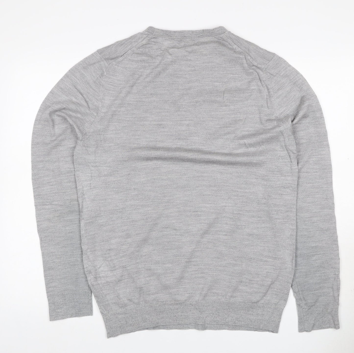 Reiss Men’s Grey Wool Crew Neck Knit Pullover Jumper Size M