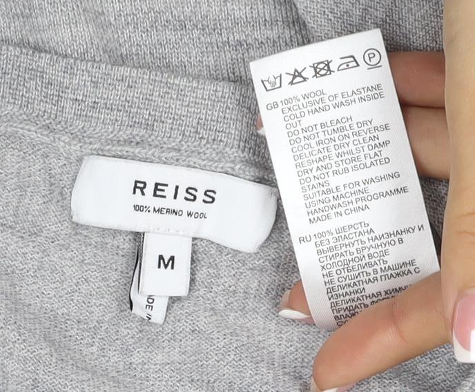 Reiss Men’s Grey Wool Crew Neck Knit Pullover Jumper Size M