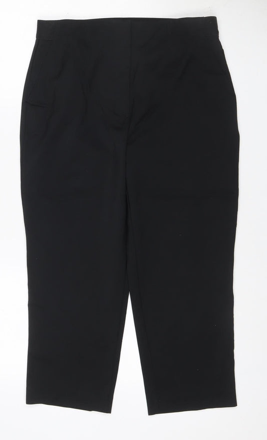Marks & Spencer Women's Black UK 12 Straight Stretch Work Trousers