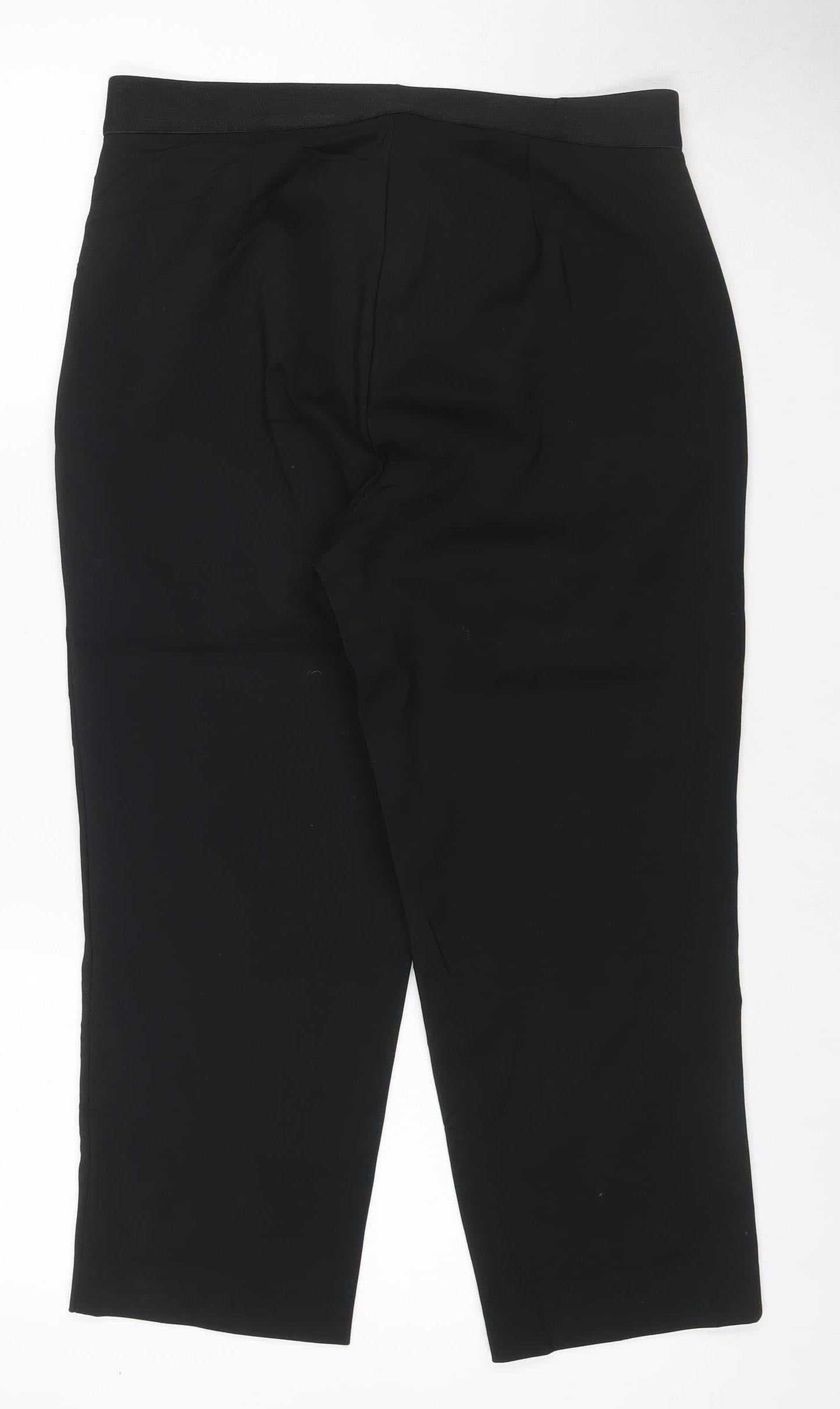 Marks & Spencer Women's Black UK 12 Straight Stretch Work Trousers
