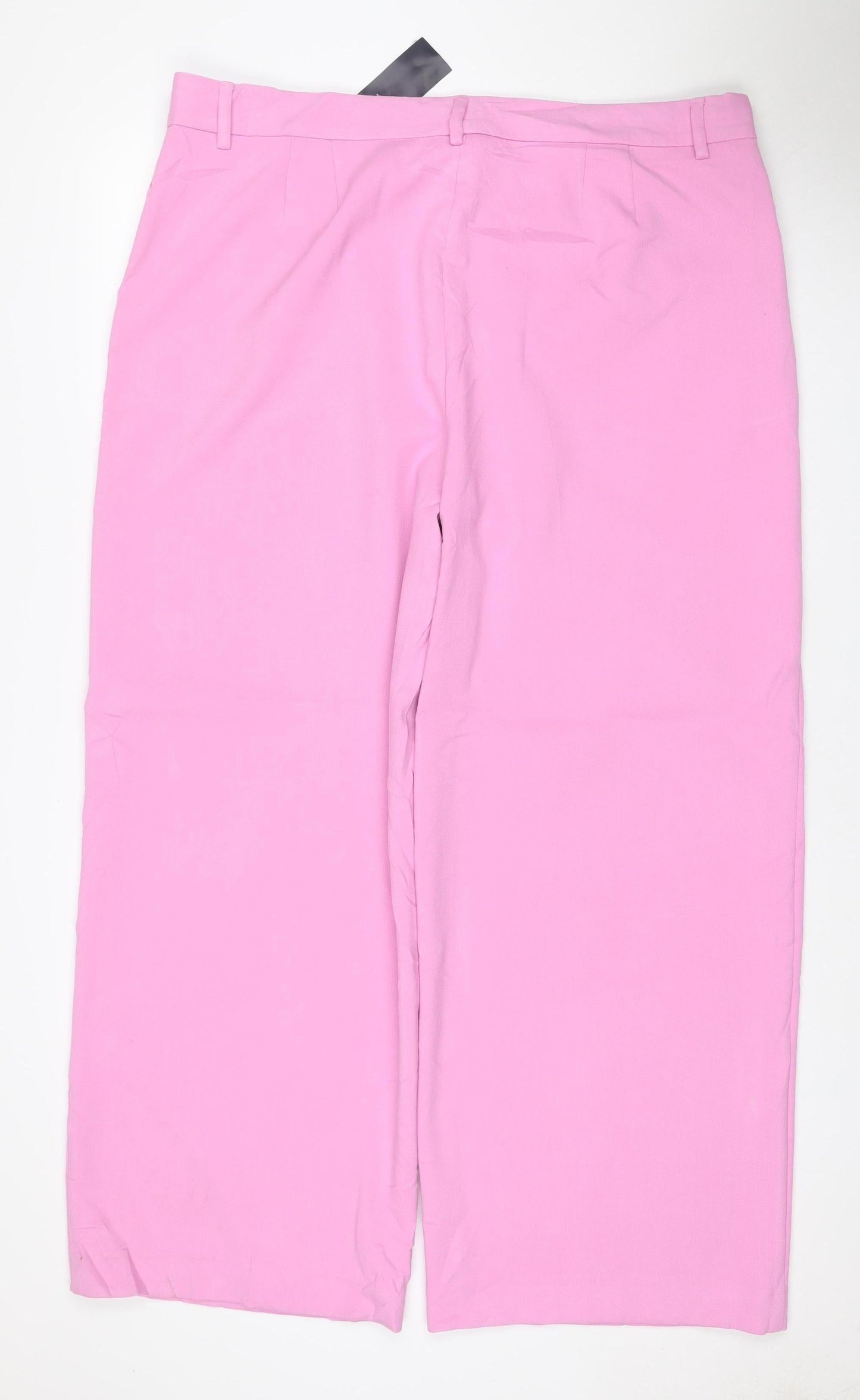 M&S Women’s Pink Size 20 Regular Wide Leg Tailored Trousers