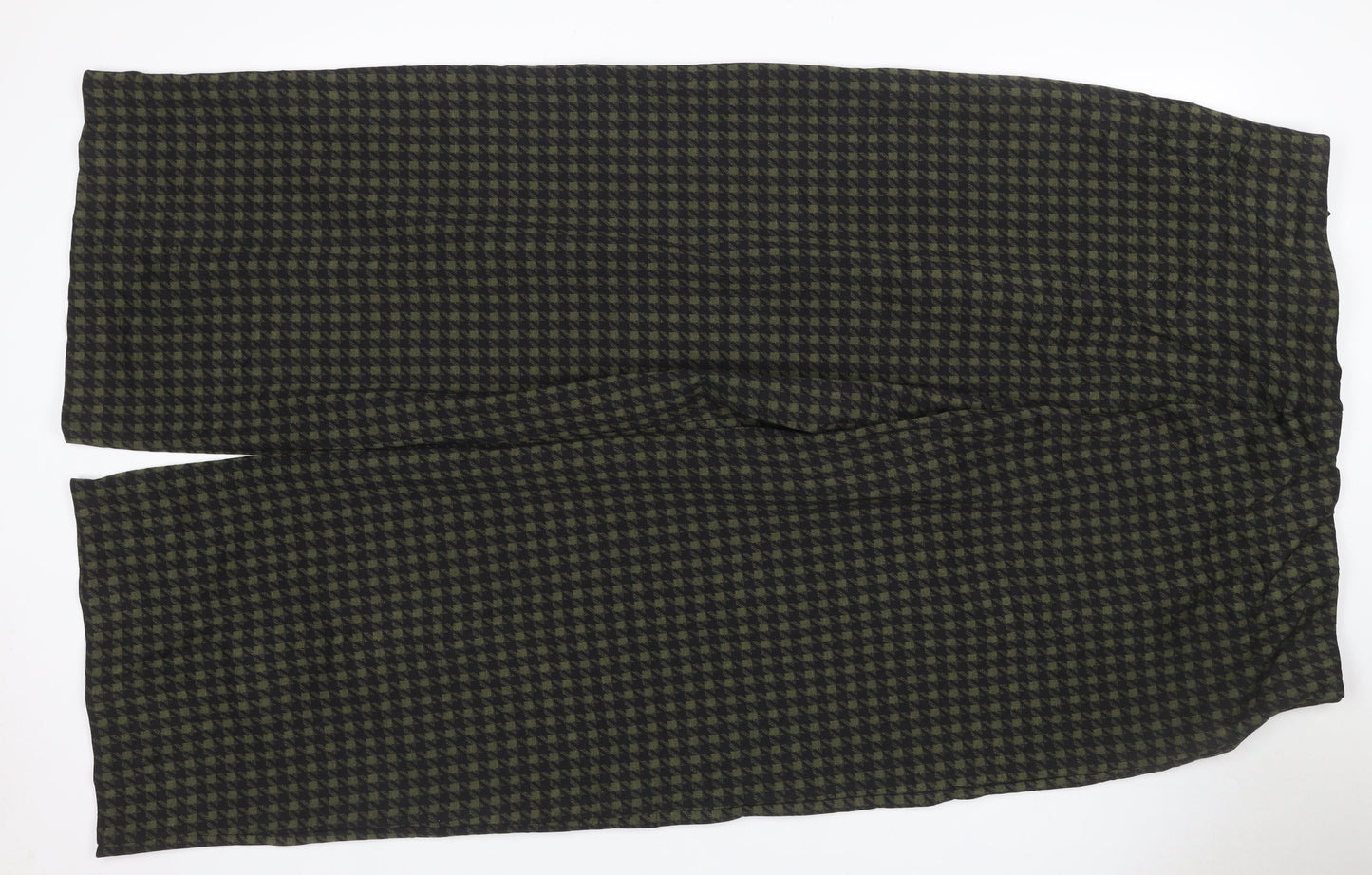Marks & Spencer Women Green Check Wide Leg Trousers UK 20 Regular