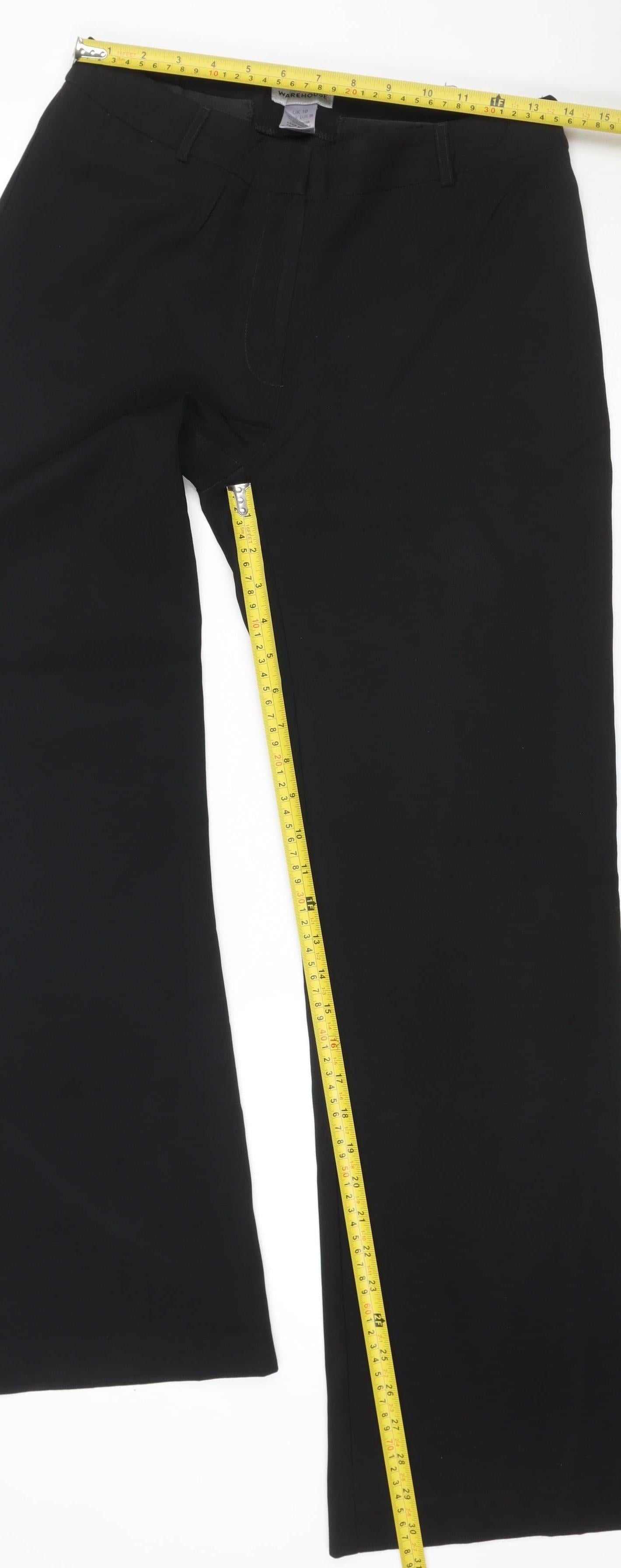 Warehouse Women's Black UK 10 Flared Tailored Dress Trousers