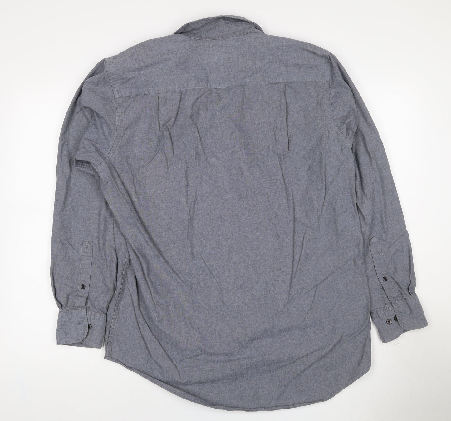 Van Heusen Men Grey 15.5 Regular Fit Cotton Long Sleeve Button-Up Shirt