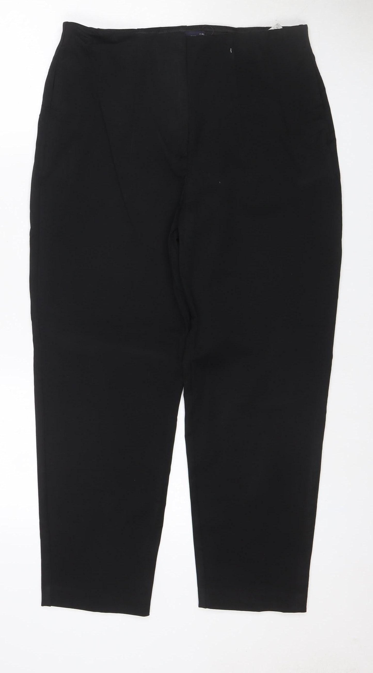 Marks & Spencer Women Black Size 12 Regular Straight Dress Trousers