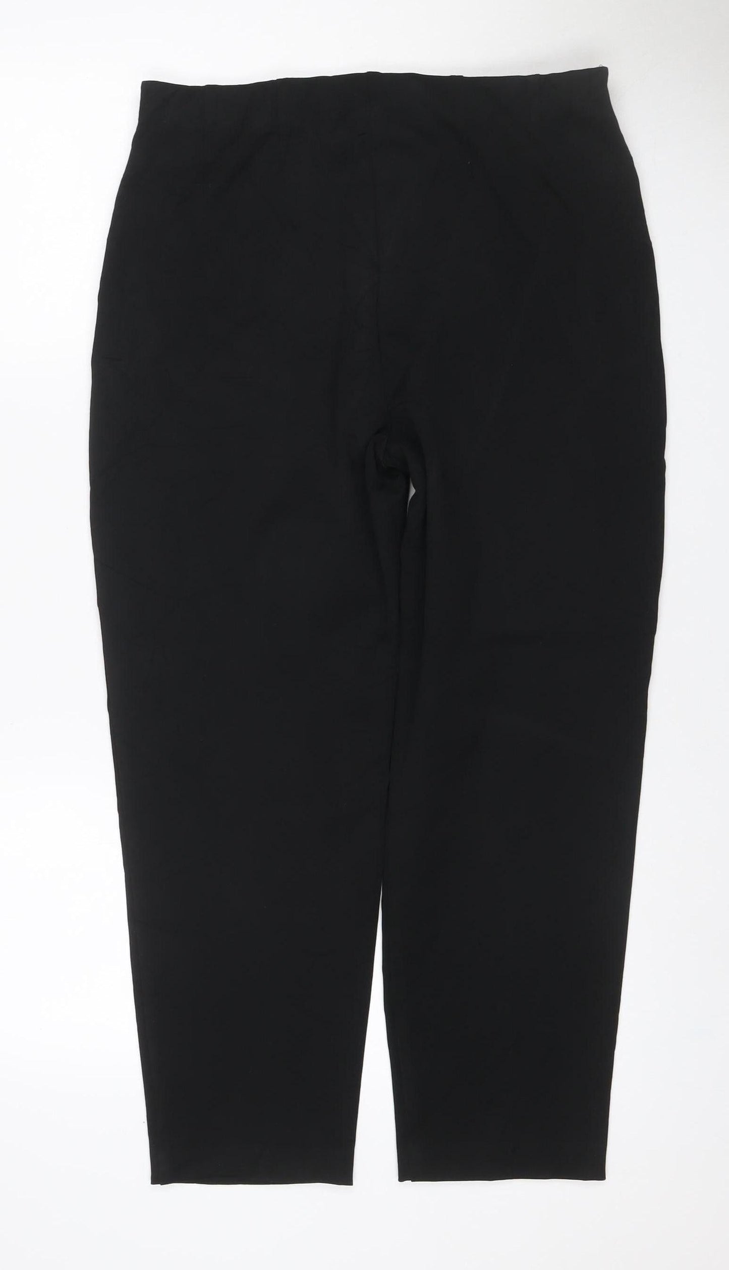 Marks & Spencer Women Black Size 12 Regular Straight Dress Trousers
