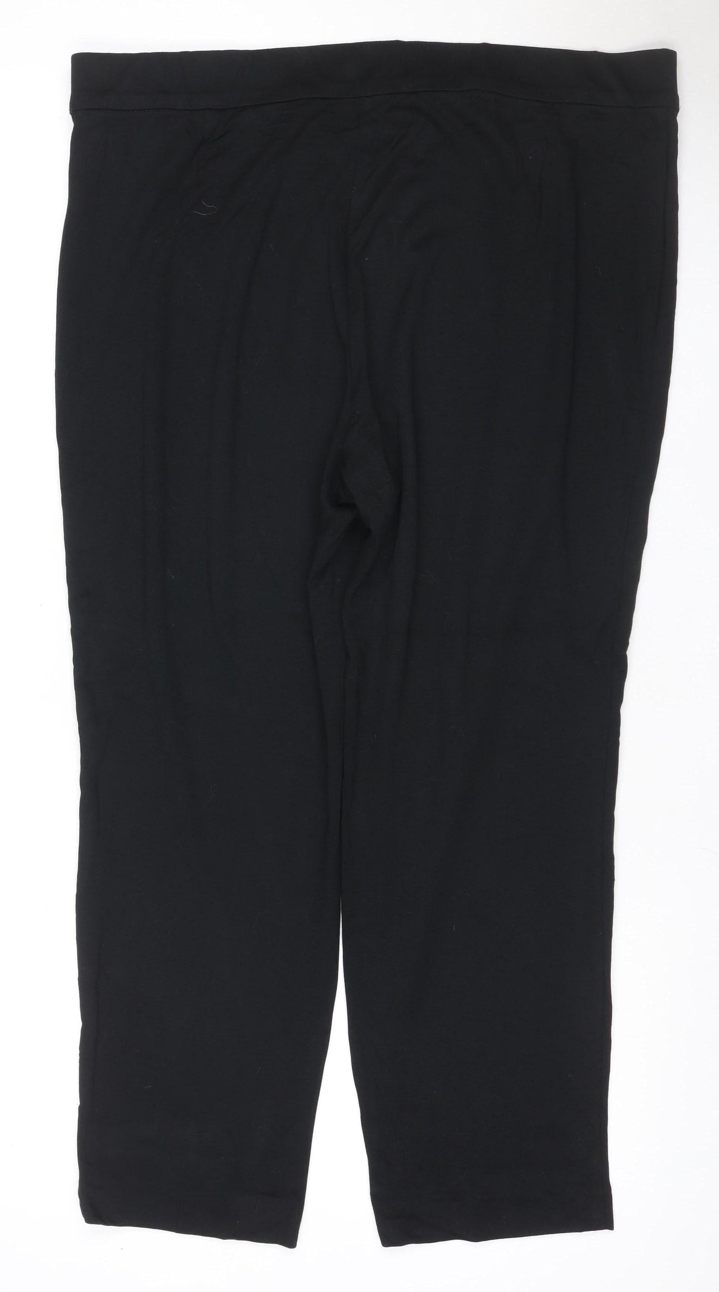Marks and Spencer Women's Black Size 18 Short Straight Leg Stretch Trousers