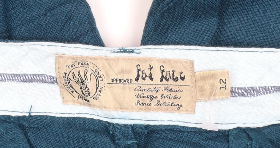 Fat Face Women’s Blue Size 12 Straight Linen Blend Jeans