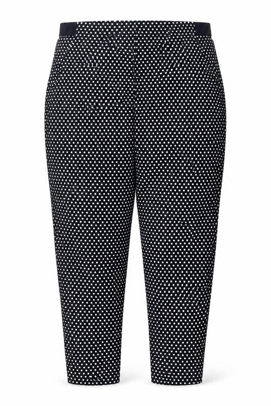 M&S Collection Women’s Black White Polka Dot Straight Trousers UK 20
