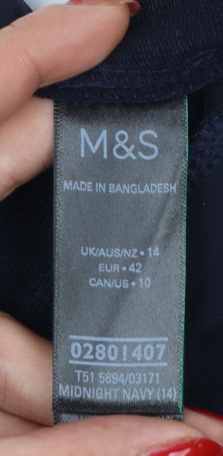 Marks and Spencer Women Blue UK 14 Full Zip Hooded Goodmove Hoodie