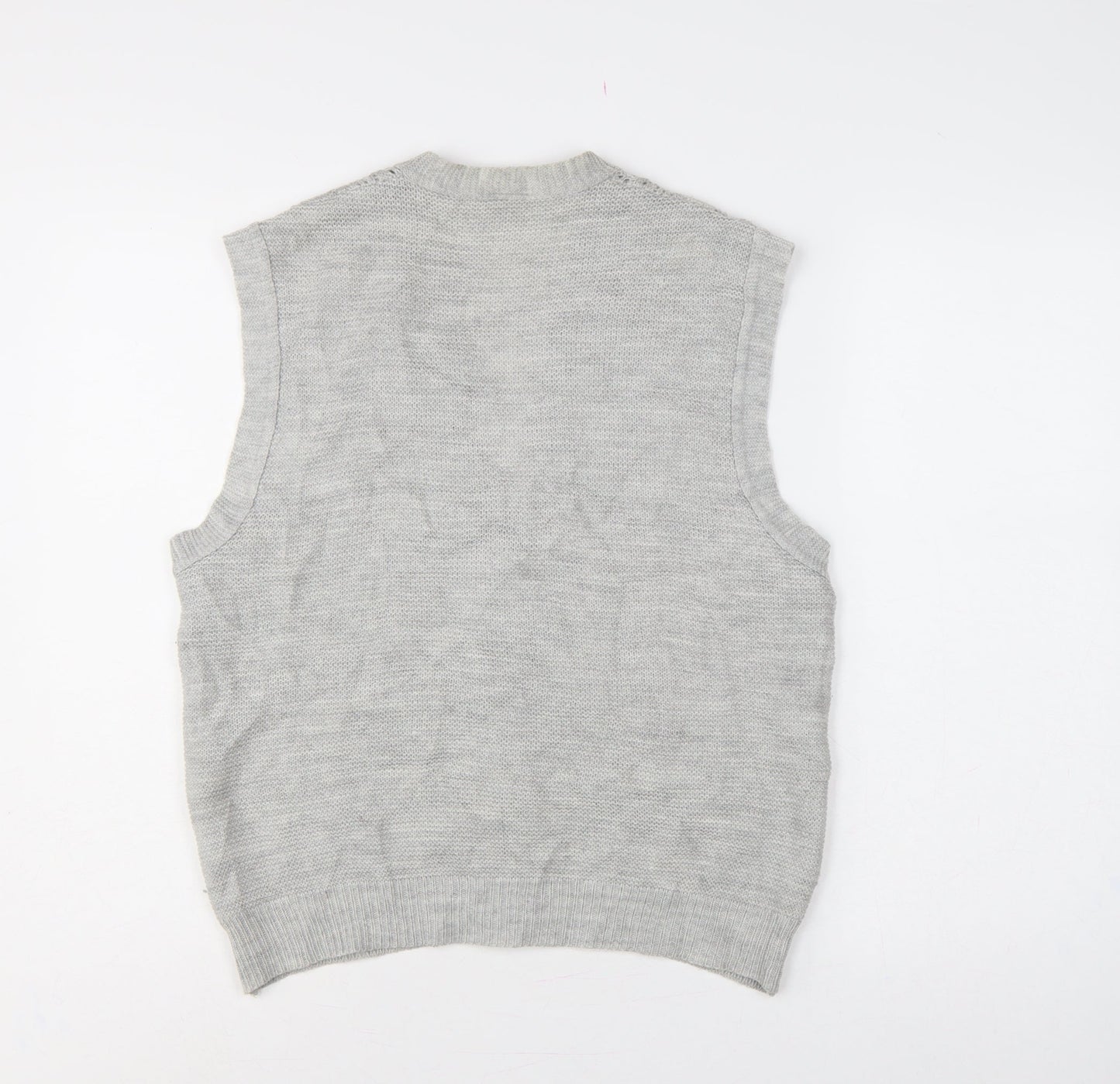 BHS Women Grey Size 18 Sleeveless V-Neck Knit Button Cardigan Vest