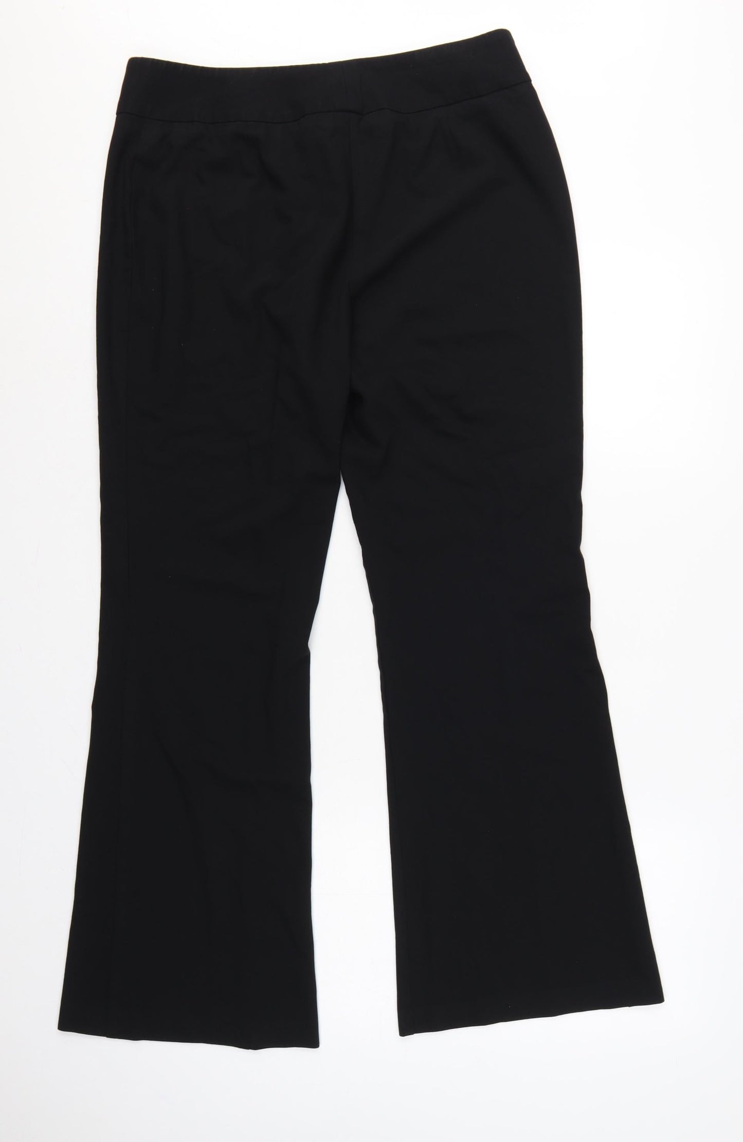 Marks & Spencer Women Black UK 16 Long Flared Dress Trousers