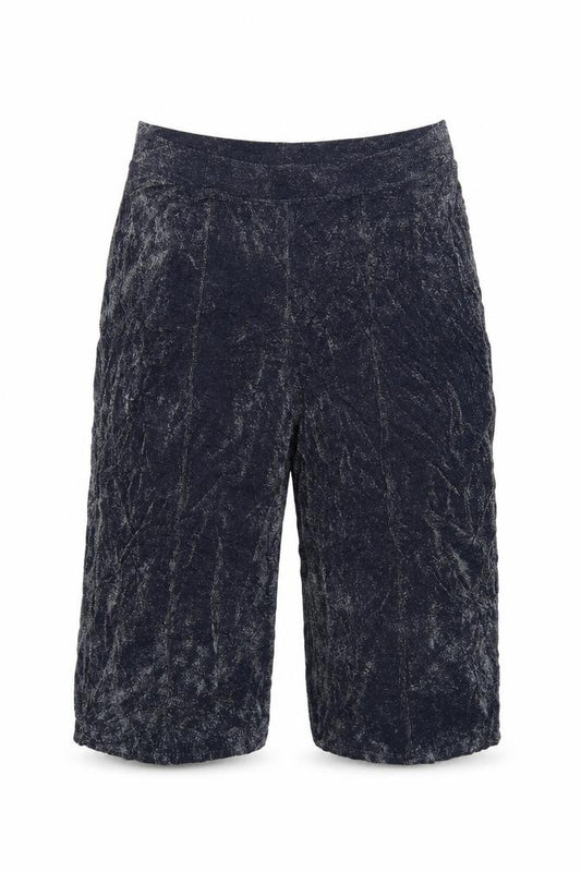 M&S Womens Blue Glitter Wide-Leg Cropped Trousers UK 22 Regular