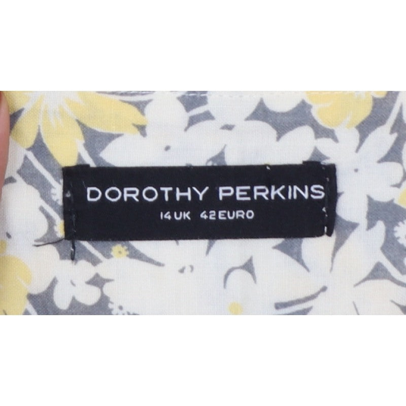 Dorothy Perkins Women's Multicoloured Floral Flare Knee Skirt UK 14