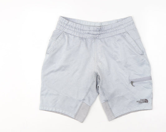 The North Face Men's Blue M Sweat Shorts Elastic Waist Zip Pocket