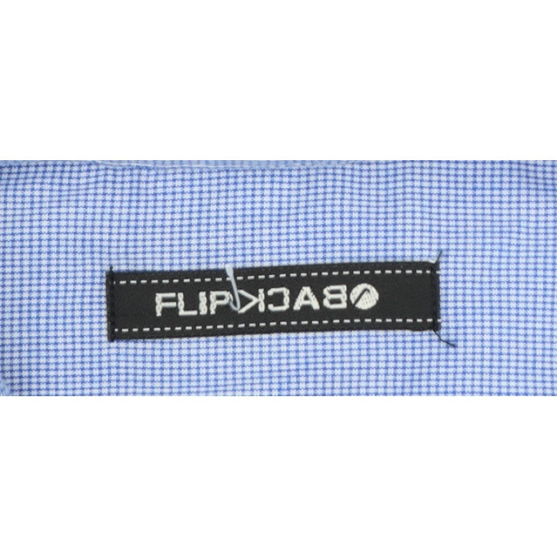 Additional view of Flipback boys’ blue check long sleeve button-up dress shirt 13-14 years
