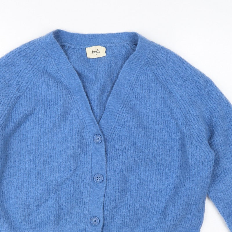 Hush Women’s Blue M V-Neck Button Knit Cardigan Long Sleeve