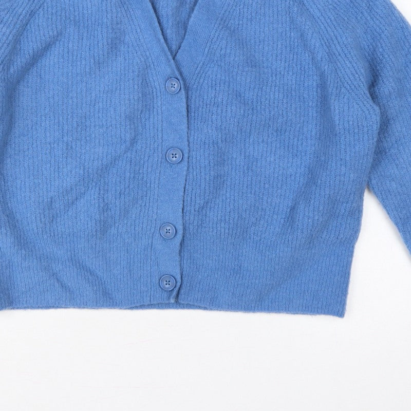 Hush Women’s Blue M V-Neck Button Knit Cardigan Long Sleeve
