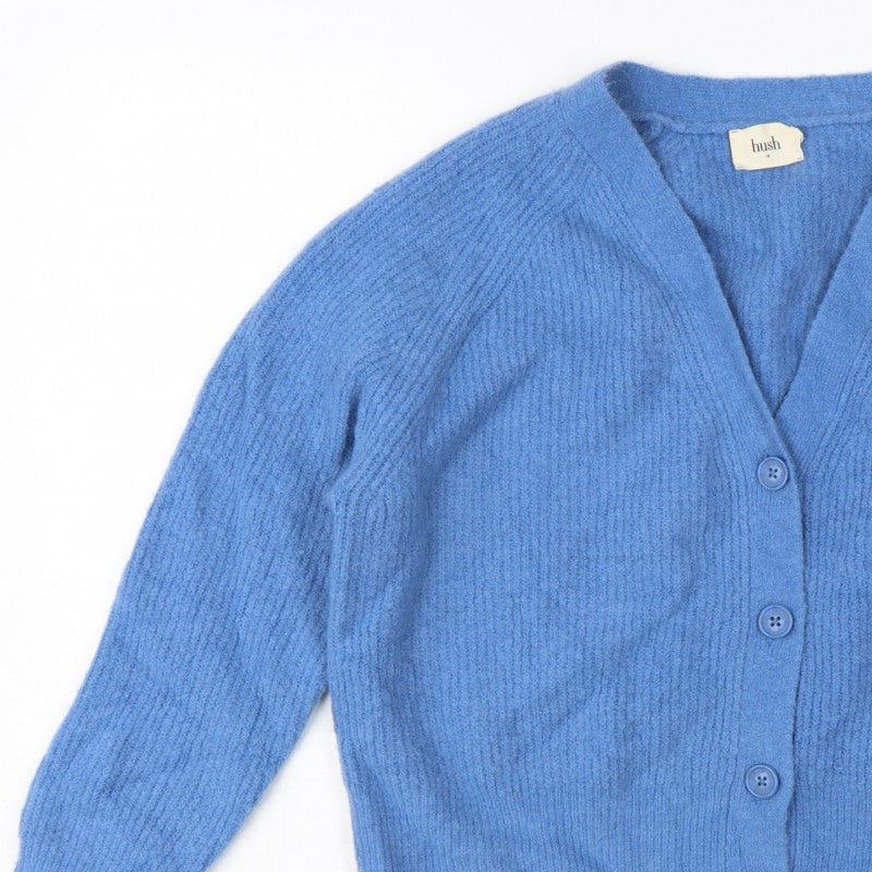 Hush Women’s Blue M V-Neck Button Knit Cardigan Long Sleeve