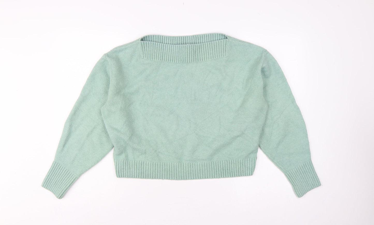 & Other Stories Women's Mint Green M Mock Neck Knit Pullover Jumper