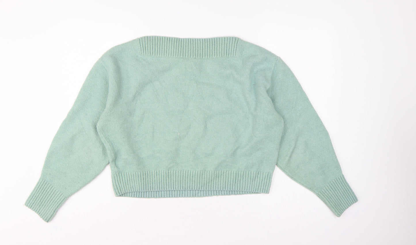 & Other Stories Women's Mint Green M Mock Neck Knit Pullover Jumper