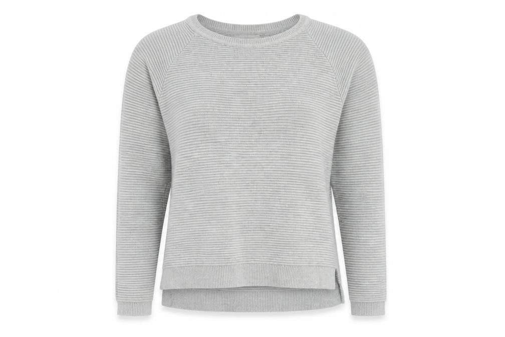 Front view of French Connection Women’s Grey XS Cotton Rib Knit Raglan jumper
