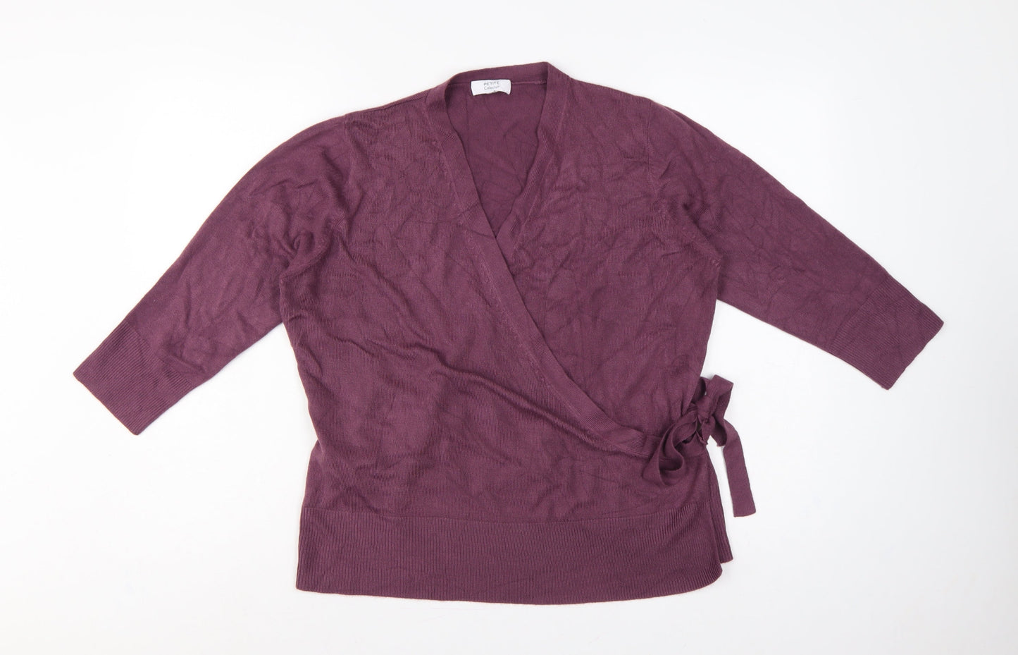 Debenhams Women’s Purple Petite UK 18 Wrap Knit Jumper Belted