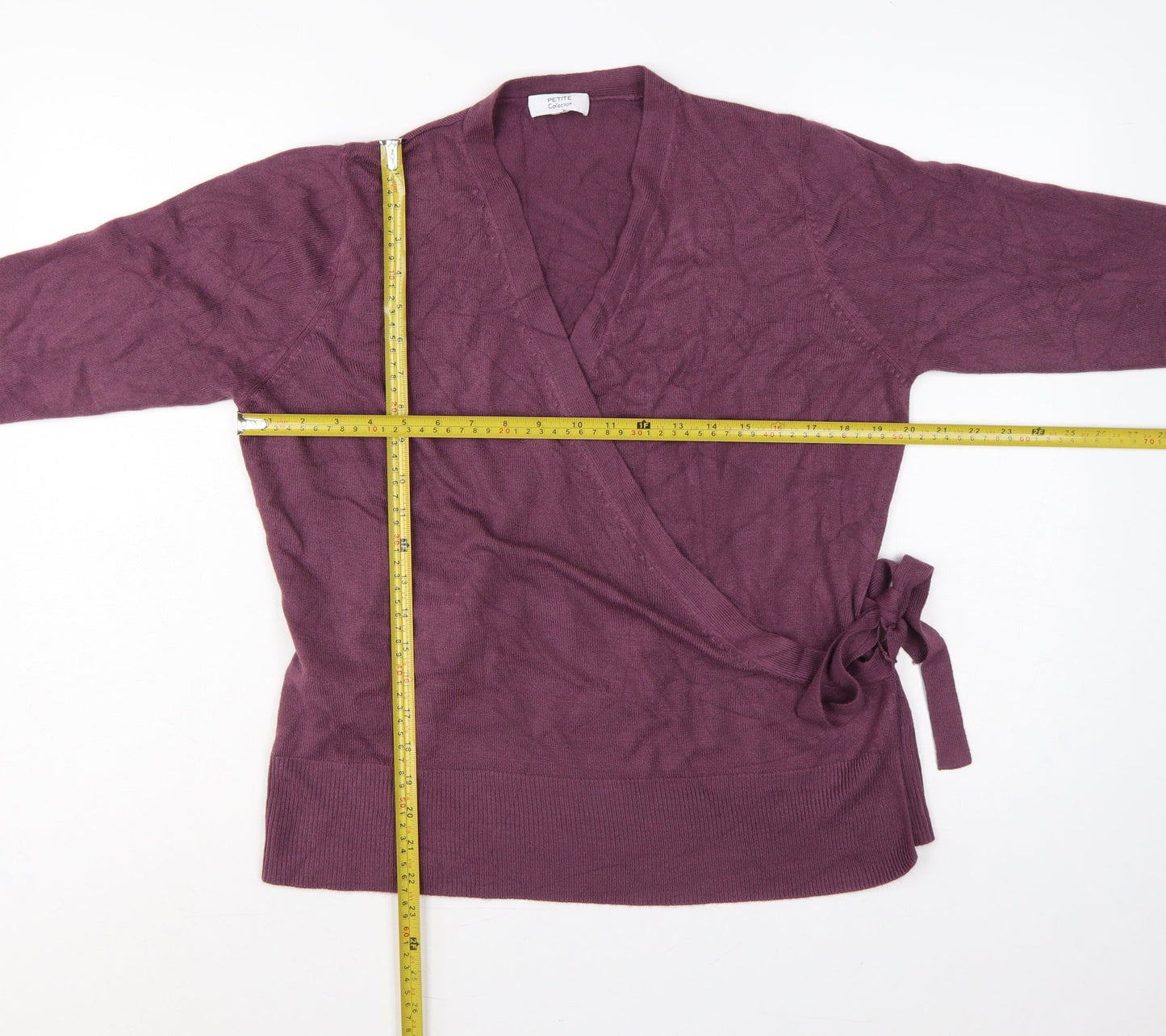 Debenhams Women’s Purple Petite UK 18 Wrap Knit Jumper Belted