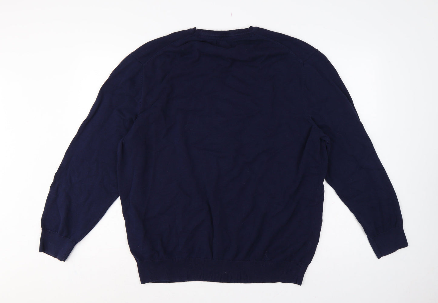 Club Room Men’s Blue 3XL Robot Graphic Pima Cotton Crew Neck Jumper