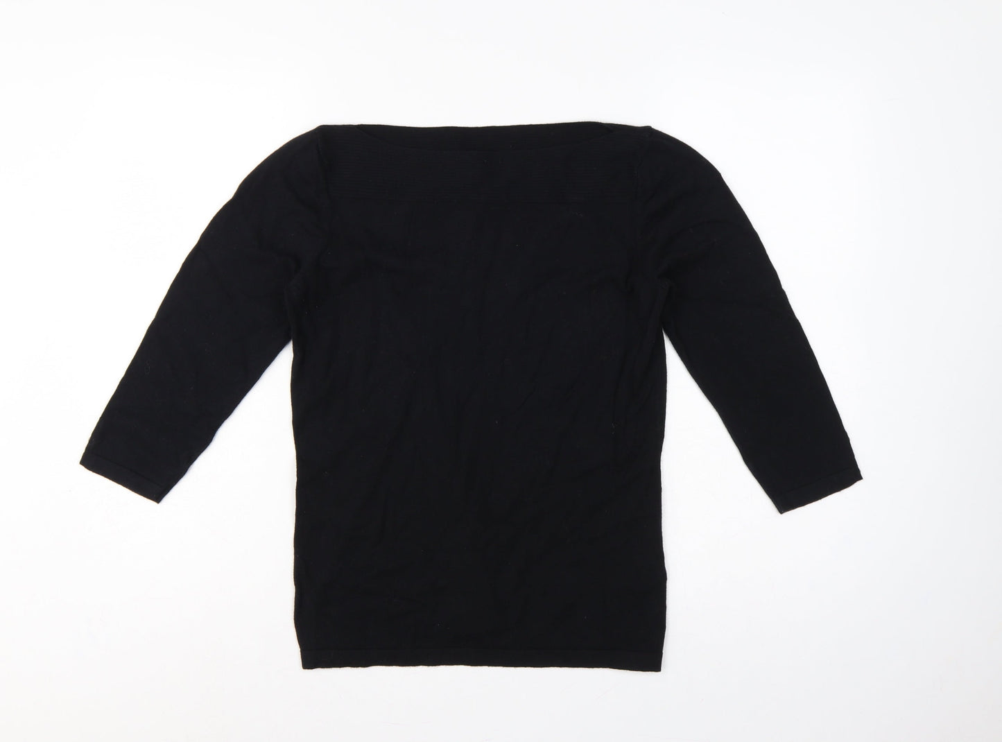 Next Women's Black UK 12 Boat Neck Long Sleeve Knit Tunic Jumper