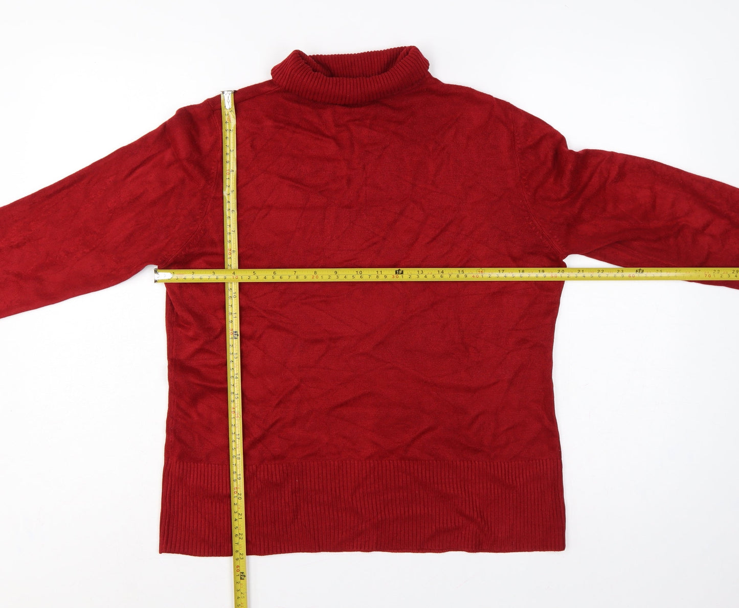 Debenhams Women’s Red Roll Neck Knit Pullover Jumper Size 16