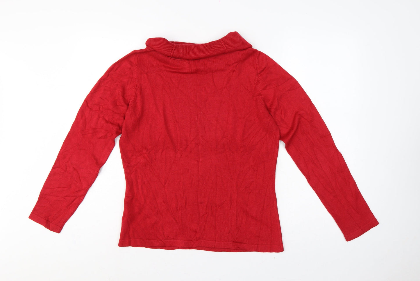 Marks and Spencer Women's Red UK 16 Roll Neck Knit Jumper