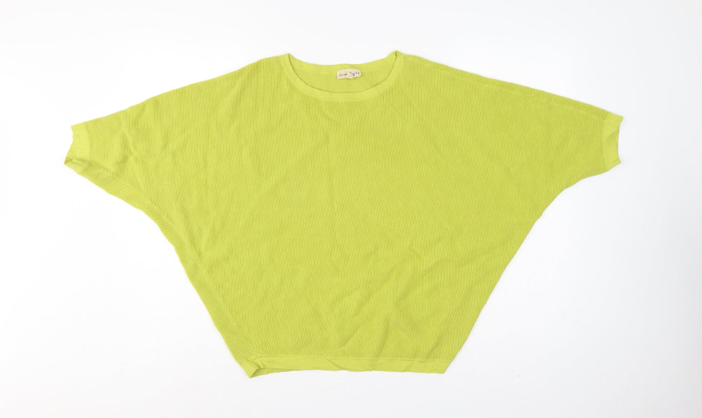 Phase Eight Women’s Yellow Size 12 Cotton Short Sleeve Knit Jumper