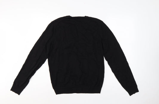 Calvin Klein Men’s Black M Cotton Cashmere V-Neck Pullover Jumper