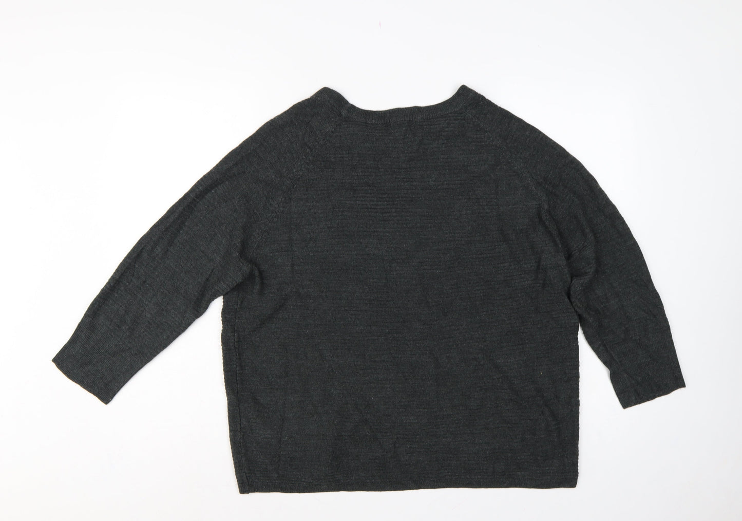 Jacqueline de Yong Women’s Grey S Crew Neck Balloon Sleeve Knit Jumper