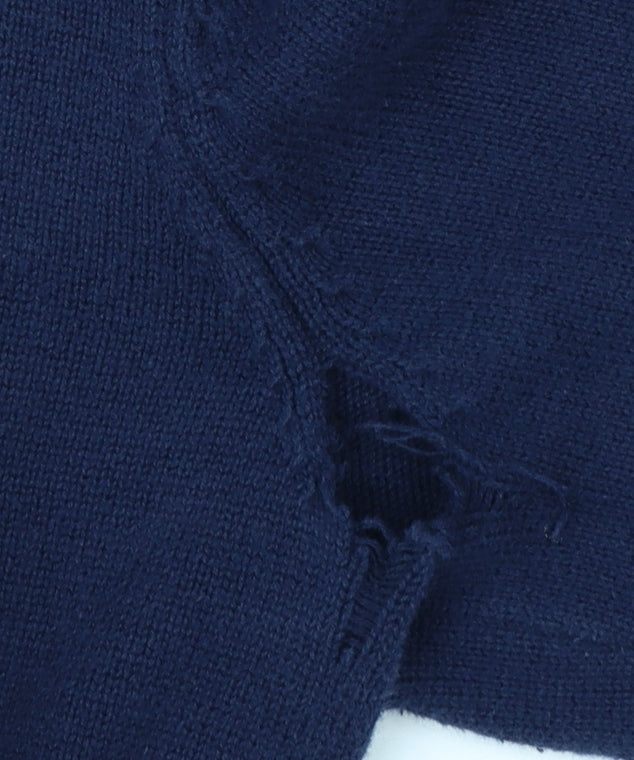 Tommy Hilfiger Men’s Blue M 1/4 Zip High Neck Cotton Jumper