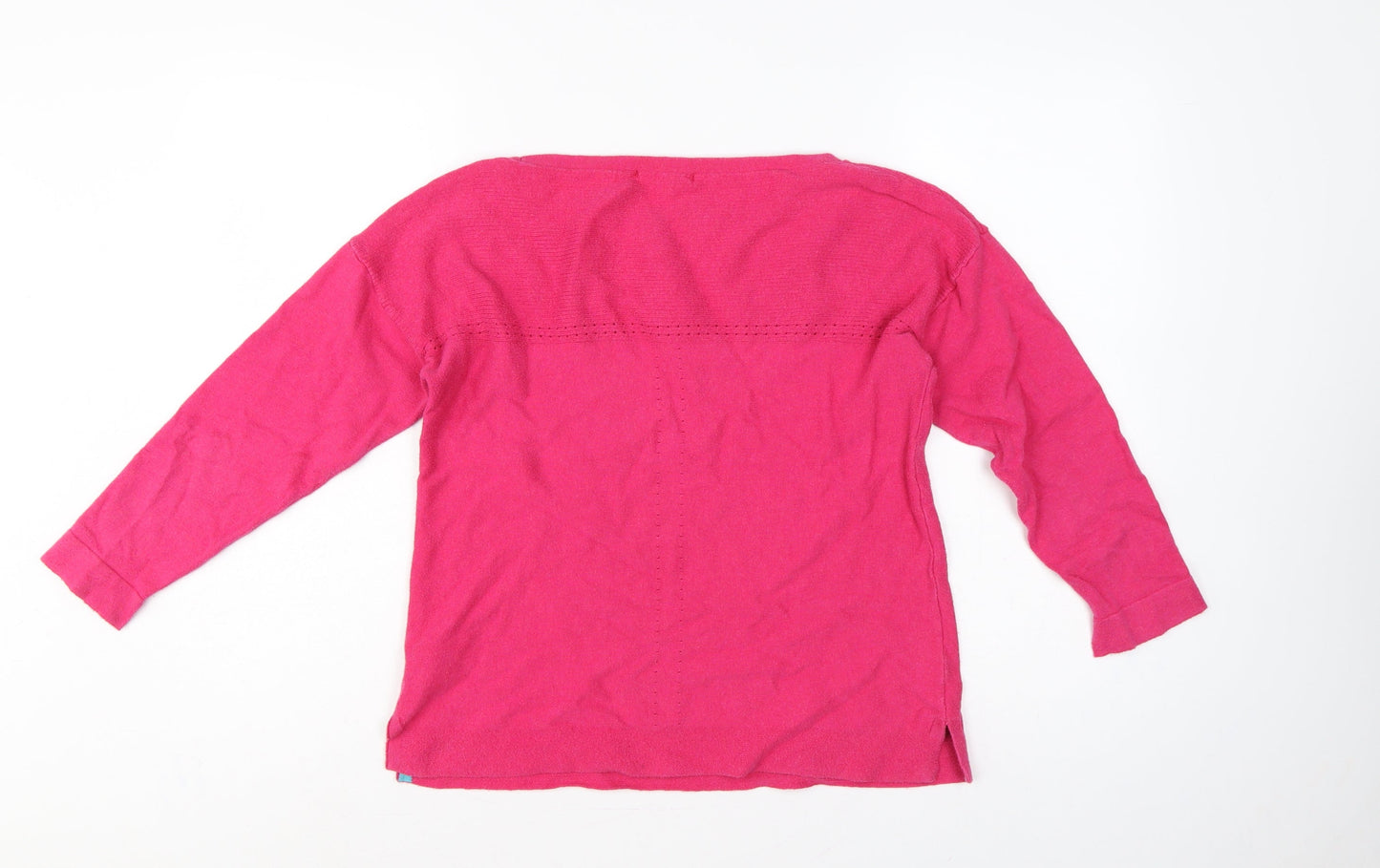 White Stuff Women Pink UK 12 Cotton Knit Round Neck Pullover Jumper