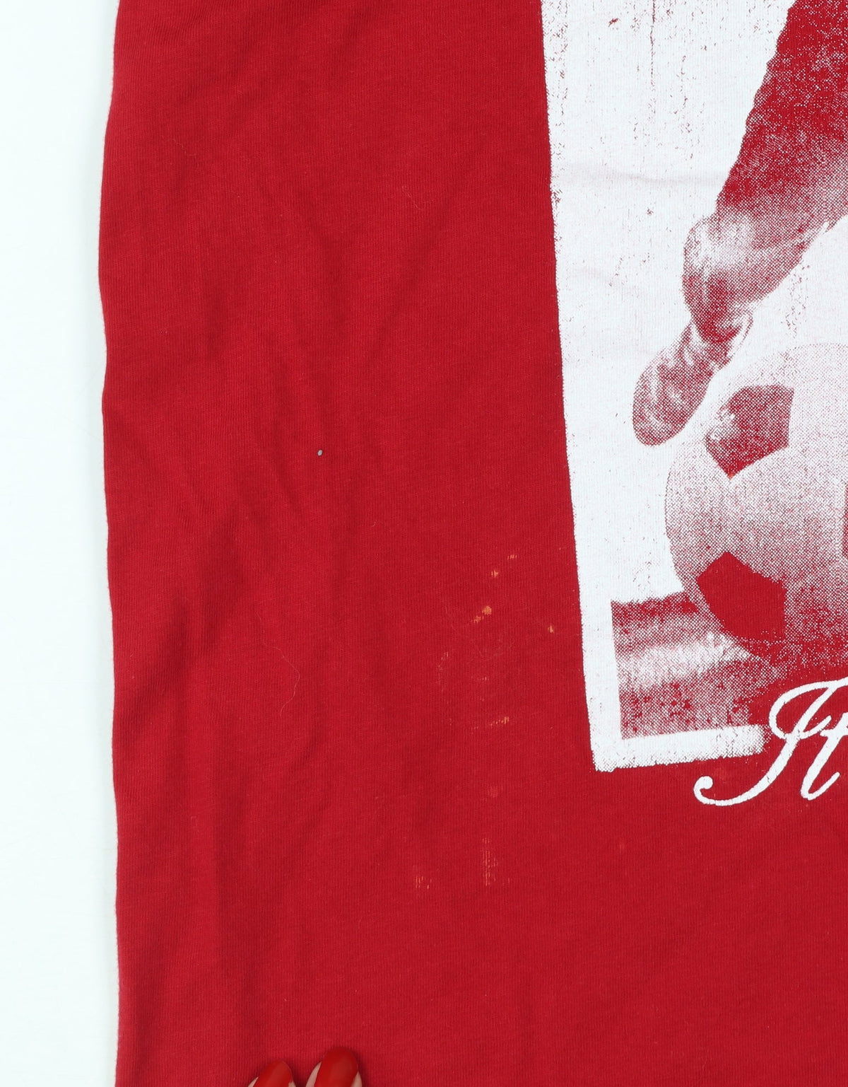 Additional view of Coca-Cola Men’s Red XL Crew Neck Graphic Football T-Shirt