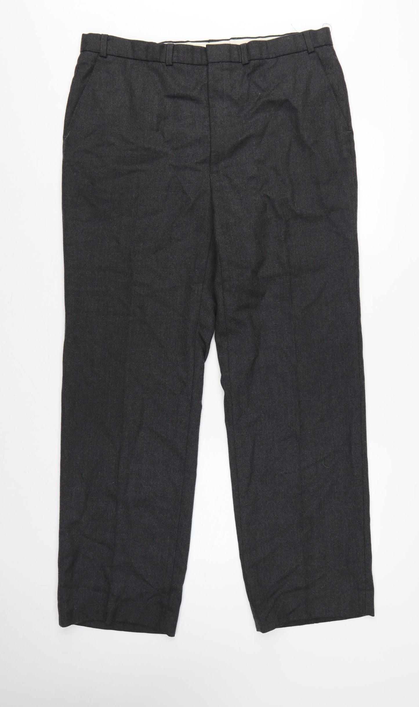 St Michael Men’s Grey Wool Blend Dress Trousers 40in 33in Leg Vintage