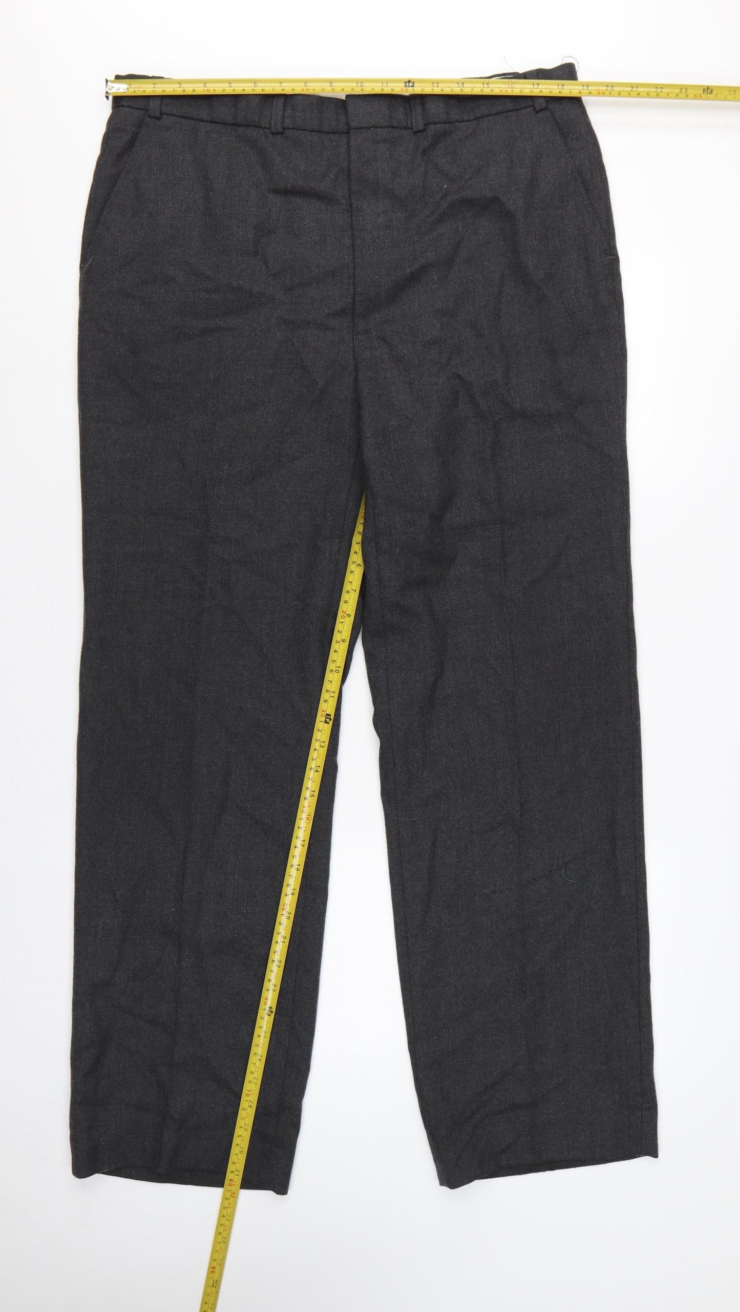 St Michael Men’s Grey Wool Blend Dress Trousers 40in 33in Leg Vintage